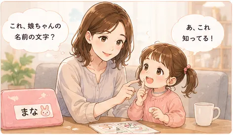娘がひらがなに興味を持ち始めた時の状況