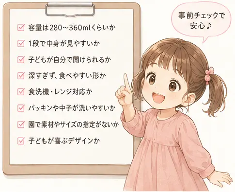 3歳のお弁当箱で失敗しないためのチェックリスト
