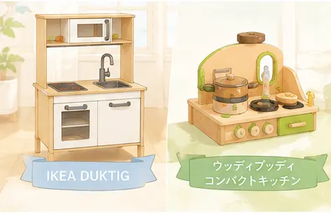 比較したおままごとキッチン2点
