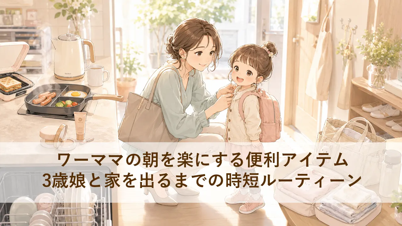 ワーママの朝を楽にする便利アイテム｜3歳娘と家を出るまでの時短ルーティーン
